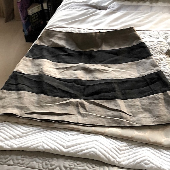 Kenar Dresses & Skirts - Kenar Skirt black & kaki stripe linen size M